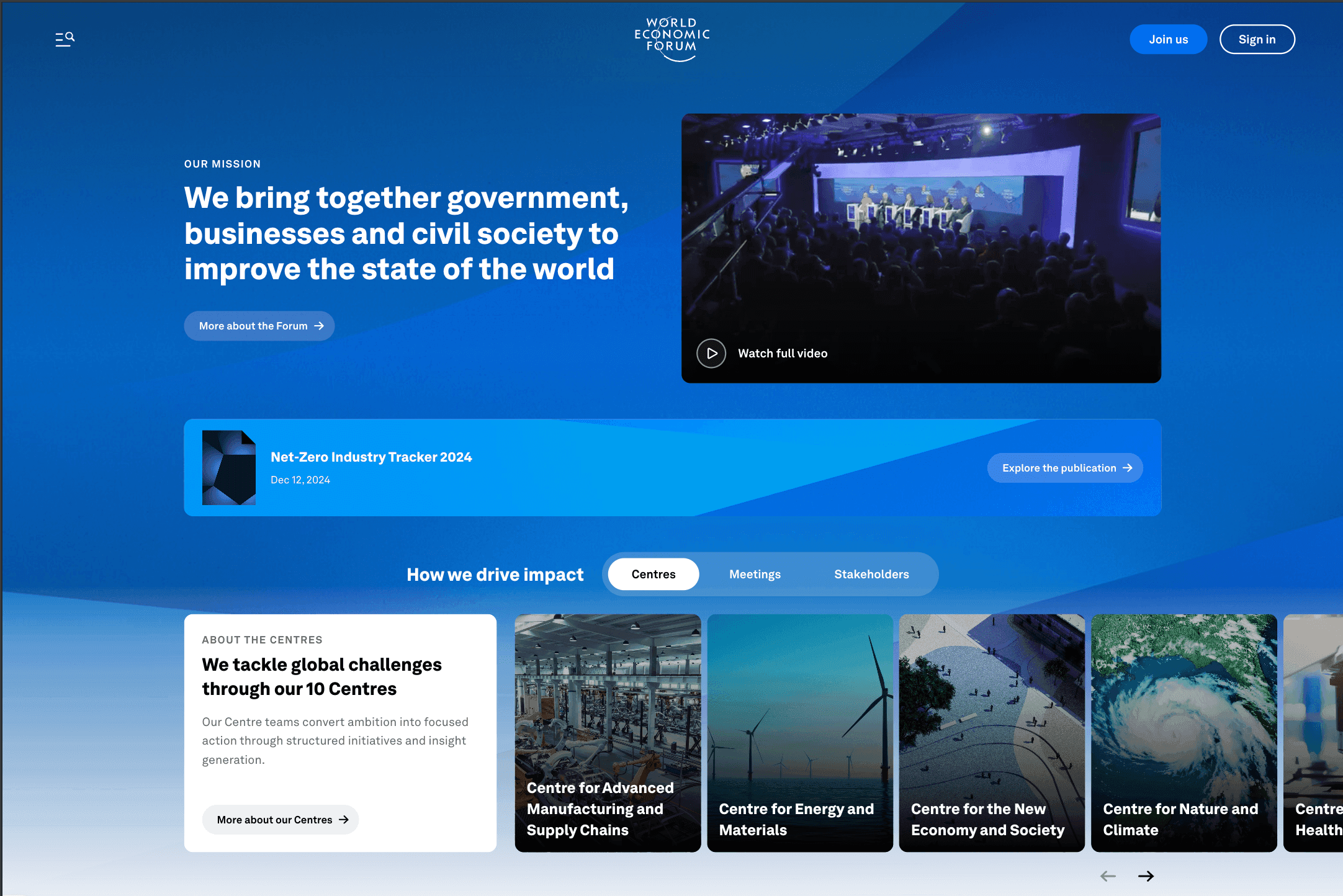 World Economic Forum Homepage